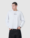 1990 Crop LS T-shirt White