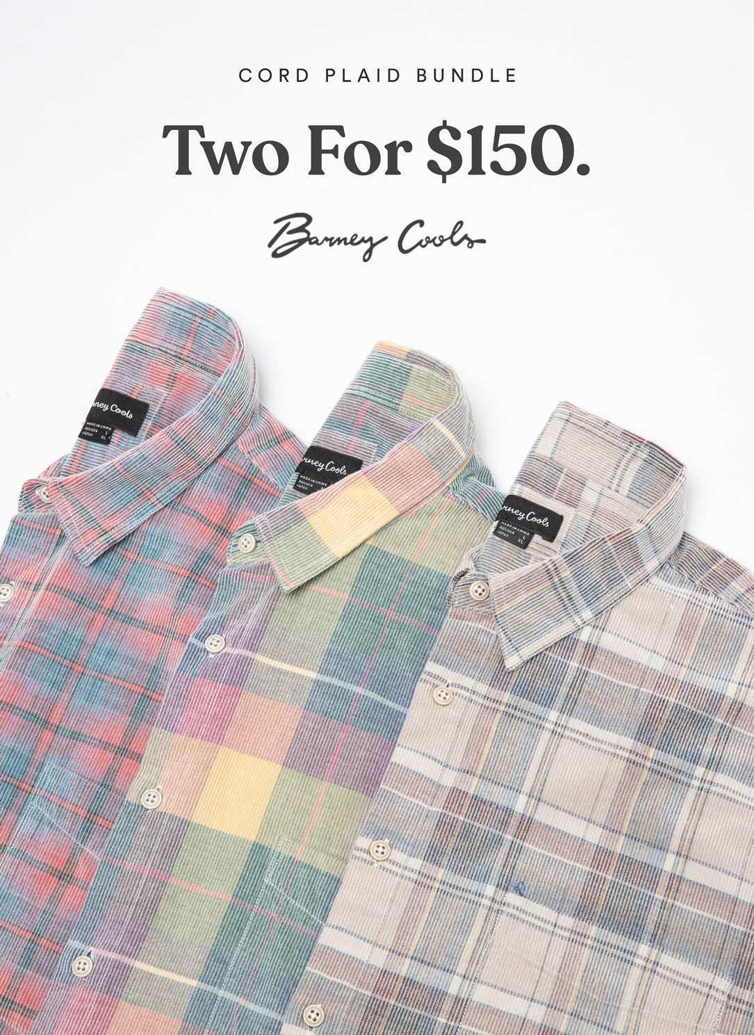 2 For $150 Cord Plaid
