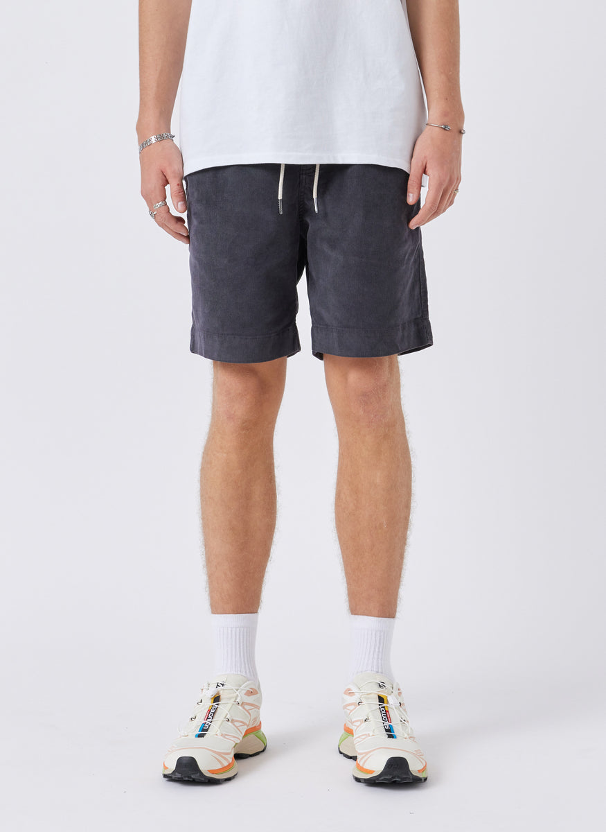 B.Relaxed Short Washed Black Corduroy – Barney Cools