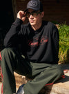 Script Crop LS T-shirt Black