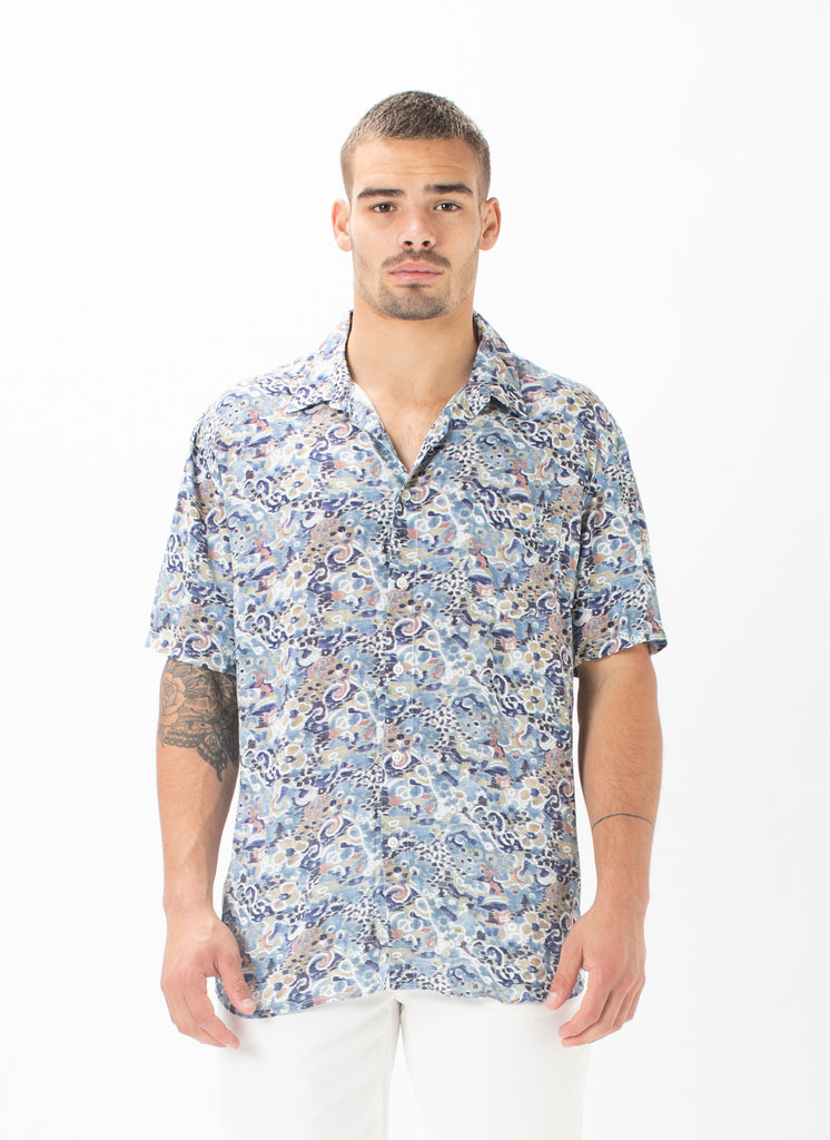 Holiday Short-Sleeve Shirt Indigo Ikat – Barney Cools